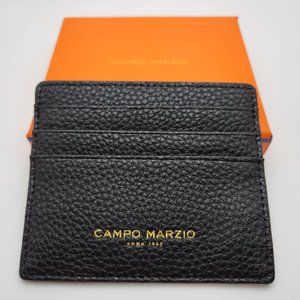 Campo Marzio Black/Silver Roma Leather Wallet NWT in original box